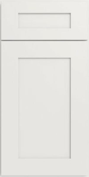 Champagne Maple Shaker cabinet door in a clean, simple white design, ideal for modern and traditional homes.