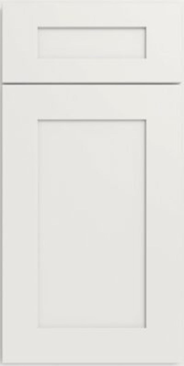 Champagne Maple Shaker cabinet door in a clean, simple white design, ideal for modern and traditional homes.