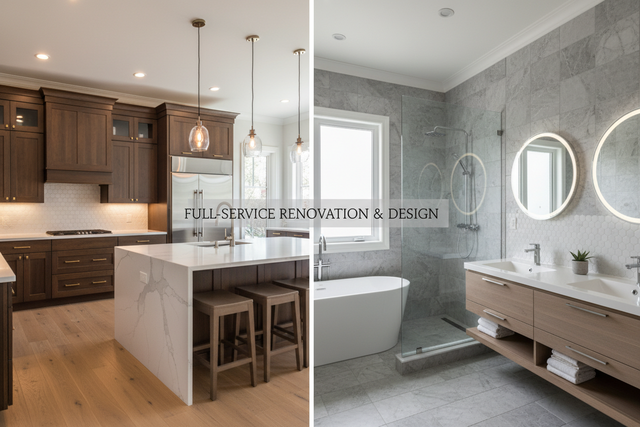 From demolition to finishing touches, we manage complete kitchen and bathroom renovations so you don't have to.