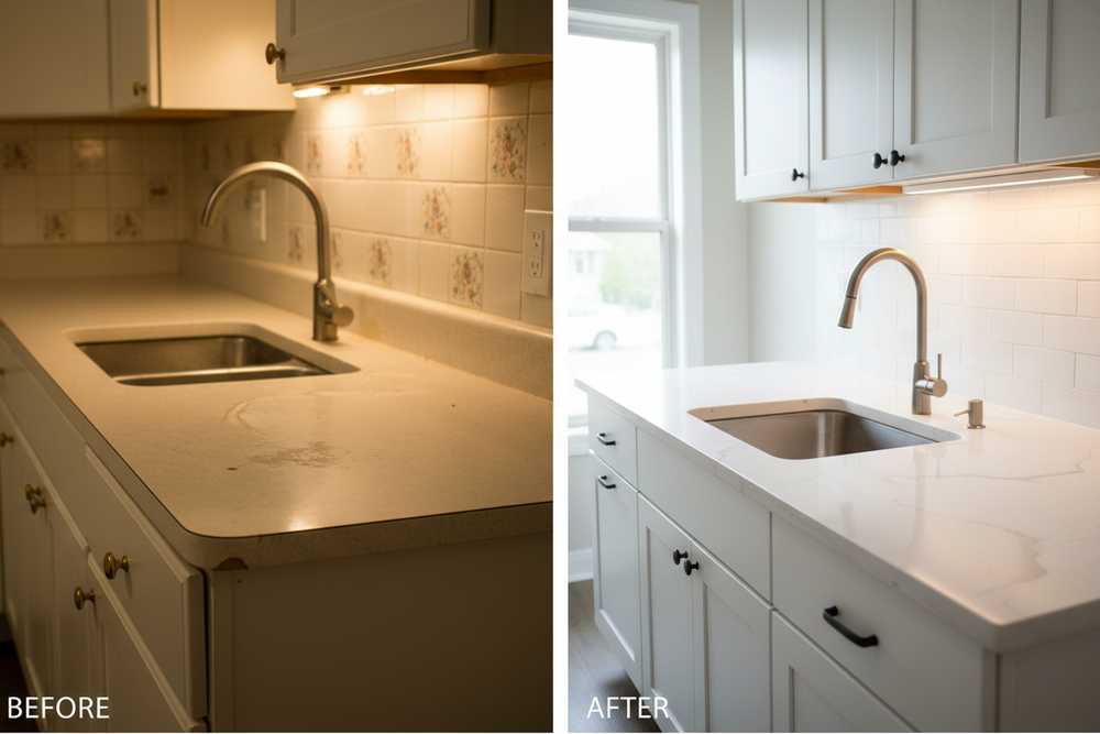 Kitchen countertop transformation