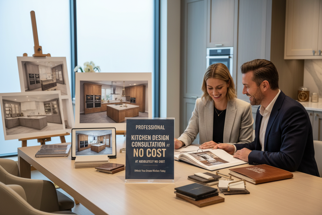 Professional kitchen design consultation at absolutely no cost