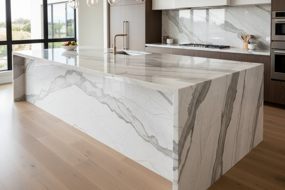 Quartzite kitchen island countertop